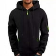 thumbnail image 1 of ZHOUCHANKIDS Men's Spring and Autumn Long Sleeved Hoodie Men's Casual Outdoor Zipper Long Sleeved Hoodie Black 3X-Large, 1 of 3