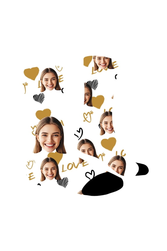 Men's Valentine Funny Socks with Photo Novelty Face Crew Socks Personalized Funny Gifts for Men Women White One Size