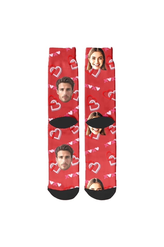 Men's Valentine's Day Eco-Friendly Socks - Sustainable & Hypoallergenic, Mid-Calf Length & Soft Elastic , Machine Washable & Durable, Gift for Eco-Conscious Mens Red One Size