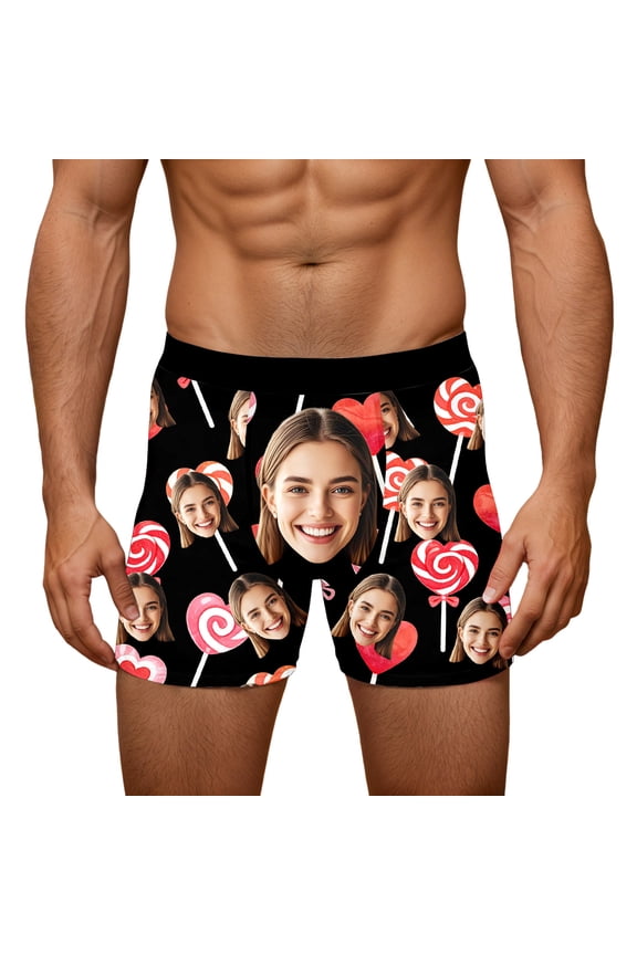 Men's Valentine's Day Jockstrap Novelty Men's Underwear Briefs With Humorous Prints Featuring Soft Comfort Fabric And Flexible Elastic Waistband Black XXL