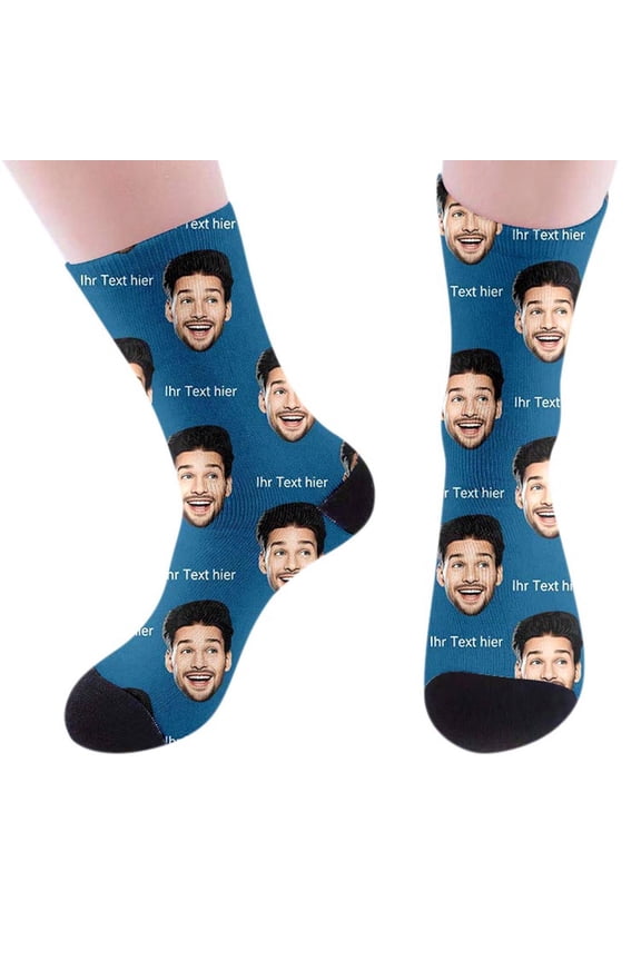 Men's Valentine's Day Satin Trim Socks - Mid-Calf Length & Elastic , Elegant & Soft, Valentineâs Gift for Husband on Anniversary or Special Nights Blue One Size