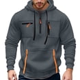 thumbnail image 1 of ZHOUCHANKIDS Men's Zip Up Hoodie Long Sleeve Comfortable Athletic Casual Streetwear Pullover with Front Pockets for Outdoor Winter Wear Dark Gray XL, 1 of 6