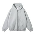 thumbnail image 1 of ZHOUCHANKIDS Mens Zip Up Hoodie Long Sleeve Fleece Full-zip Hooded Sweatshirt Pullover with Kangaroo Pocket Light Gray S, 1 of 3