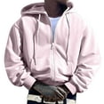 thumbnail image 1 of ZHOUCHANKIDS Mens Zip Up Hoodie Long Sleeve Full Zip Hooded Sweatshirt Pullover with Pocket Pink Small, 1 of 6