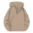 thumbnail image 1 of ZHOUCHANKIDS Outdoor Men's Hoodie with Zipper Big and Tall for Autumn Winter Solid Colors Sweatshirt Long Sleeve Hooded Sweatshirt Tops Khaki, 1 of 6