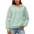thumbnail image 1 of ZHOUCHANKIDS Park Jogging Women's Hoodie Women's Hoodies & Sweatshirts Stylish Casual Solid Color Sweatshirt with Long Sleeves and Round Neck Featuring Convenient Green XL, 1 of 5