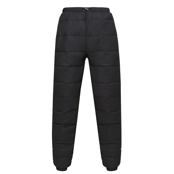 ZHOUCHANKIDS Snow Pants Womens Winter Windproof Down Pants Warm Outdoor Ski Pants Padded Loose Ultralight Warm Trousers Black L