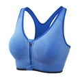 thumbnail image 1 of ZHOUCHANKIDS Sports Bras for Women Full Support Front Zip Closure Compression Bras Post Surgery Wireless Racerback Sport Brassiere Blue XXXXL, 1 of 4