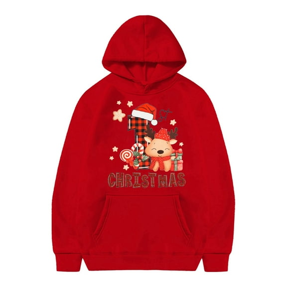ZHOUCHANKIDS Sweatshirts Hoodies for Teen Girls Trendy Graphic Boys and Girl Christmas Snowflake Long Sleeve Winter Warm Xmas Print Pullover Sweater Shirts 4-5 Years