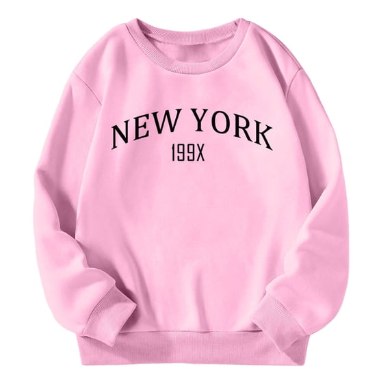 ZHOUCHANKIDS Sweatshirts Hoodies for Girls Trendy Graphic Casual Crewneck Sweatshirts Long Sleeve Cute Pullover Oversized Lightweight Tops Shirts 7-8 Years