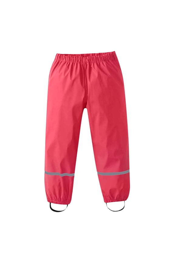 Toddlers Boys Girls Rain Pants Mud Proof Lightweight Reflective Waterproof Unisex Rain Wear Hot Pink XL