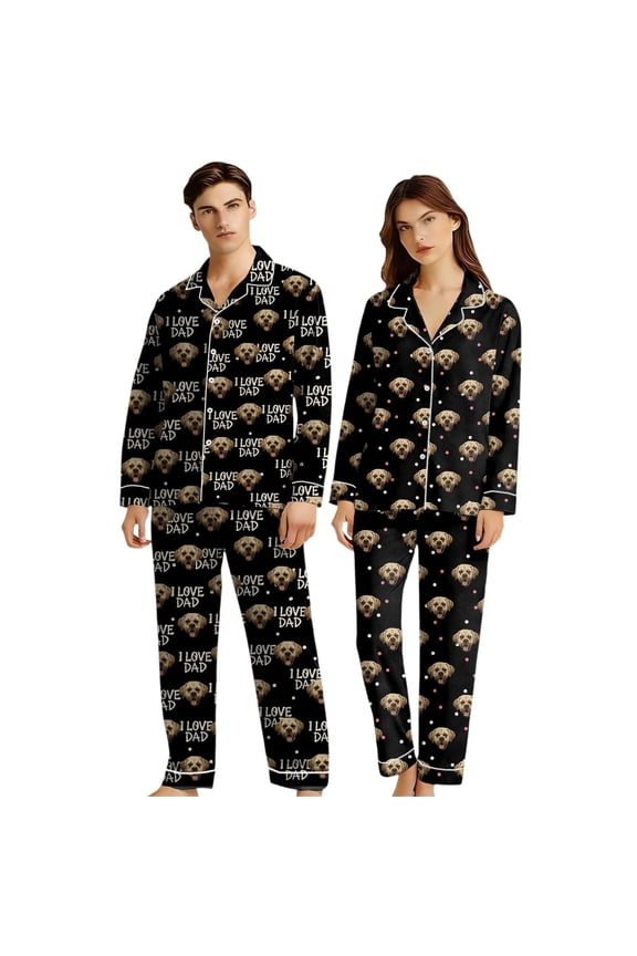 Valentine's Day Matching Sleepwear Set Cozy Soft Pajamas With Long Pants Comfortable Couples Relaxation Outfit Black M