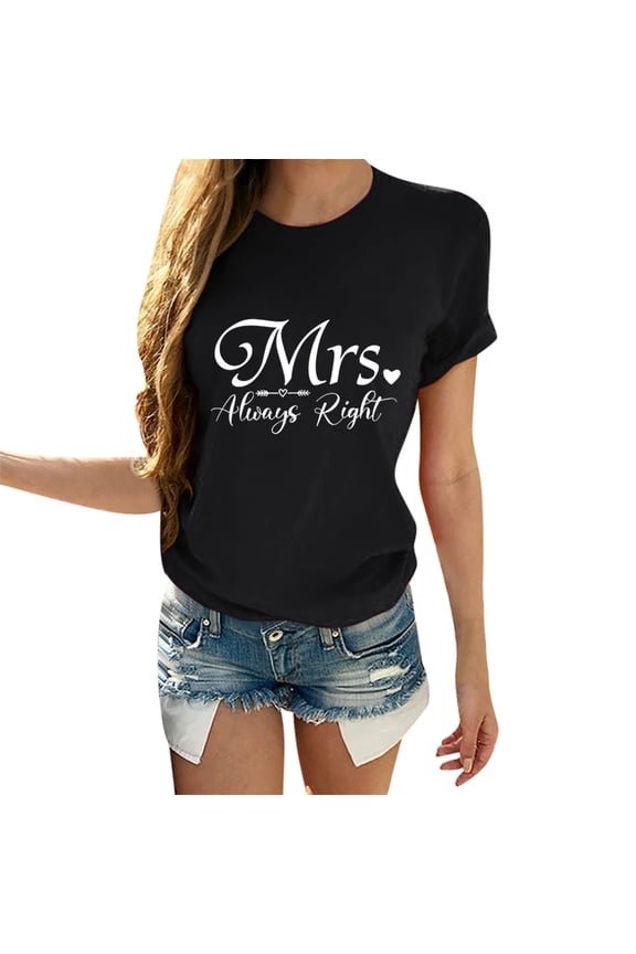 Valentine's Day Matching T-Shirt Set For Couples Printed Blouse And Short Sleeve Top With Heart Design Black M