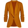 thumbnail image 1 of ZHOUCHANKIDS Women 3/4 Sleeve Blazer Open Front Cardigan Jacket Work Office Blazer Yellow XL, 1 of 4