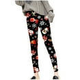 thumbnail image 1 of ZHOUCHANKIDS Women Casual Christmas Print Plus Velvet Thickened Lambskin Leggings Winter High Waist Tights Leggings Warm Pants Black XL, 1 of 5