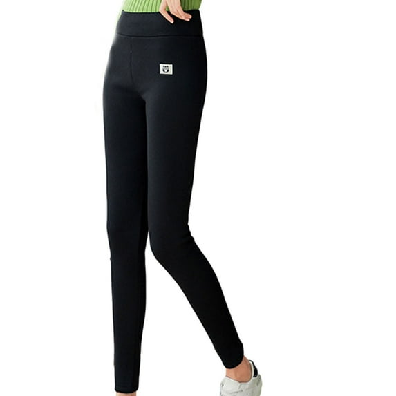 ZHOUCHANKIDS Women Lined Leggings Warm Thermal Women Yoga Pants Black XL