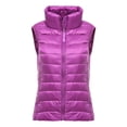thumbnail image 1 of ZHOUCHANKIDS Women Packable Down Vest Solid Color Lightweight Outwear Zipper Puffer Vest Jackets Purple XL, 1 of 4