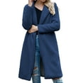 thumbnail image 1 of ZHOUCHANKIDS Women Warm Winter Outwear Jackets Plush Teddy Coat Fuzzy Lapel Open Front Long Cardigan Coat Blue XL, 1 of 5