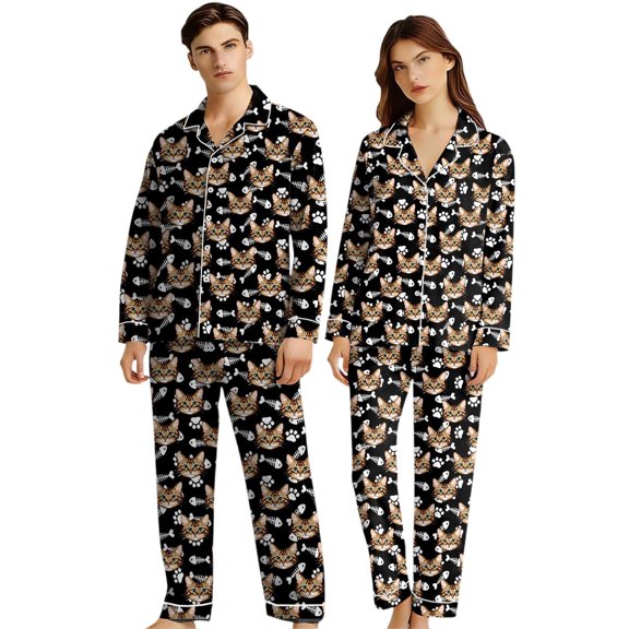ZHOUCHANKIDS Women's Casual Trousers Suit Soft Comfortable Sleepwear Set For Valentine's Day Cozy Home Wear Outfit Black XL
