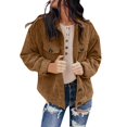 thumbnail image 1 of ZHOUCHANKIDS Women's Corduroy Loose Jacket Vintage Raglan Sleeve Casual Coat Hooded Windbreaker Khaki S, 1 of 5