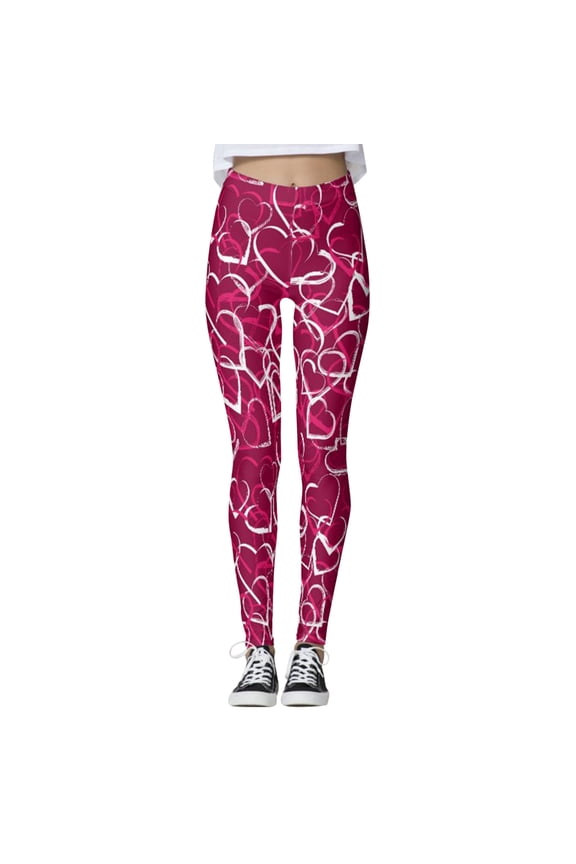 Women's Custom Printed Leggings for Valentine's Day Running and Yoga Workouts C XXL