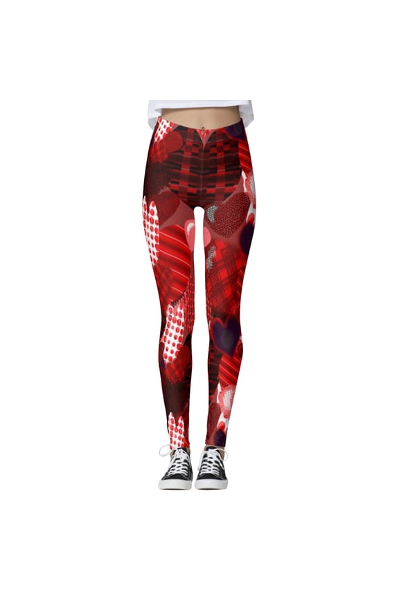 Women's Custom Printed Leggings for Valentine's Day Running and Yoga Workouts XXL