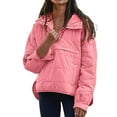 thumbnail image 1 of ZHOUCHANKIDS Women's Pullover Puffer Jacket Hooded Oversized Lightweight Quilted Jacket Winter Warm Padded Coat Pink XXL, 1 of 5