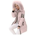 thumbnail image 1 of ZHOUCHANKIDS Women's Slim Fit Mid Length Winter Padded Jacket Down Alternative Insulated Plus Size Coat Pink M, 1 of 7