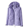 thumbnail image 1 of ZHOUCHANKIDS Women's Waterproof Rain Jacket,Lightweight Windproof Full Zip Women's Packable Fall Raincoat Windbreaker with Hood Purple XXL, 1 of 3