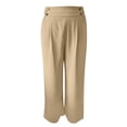 thumbnail image 1 of ZHOUCHANKIDS Women's Wide-Leg Pants Stretch Casual Pants High Waist Flowy Trousers Solid Color Long Pants with Dragging Hem Everyday Comfort Elegant Style Khaki, 1 of 6