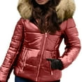 thumbnail image 1 of ZHOUCHANKIDS Womens Lightweight Puffer Jacket, Winter Coats for Women Warm Quilted Bubble Padded Hood Coat Orange XL, 1 of 8