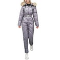 thumbnail image 1 of ZHOUCHANKIDS Womens Onesie Ski Suit Winter Outdoor Sports Waterproof Snowsuit Jumpsuits Jacket Purple M, 1 of 5