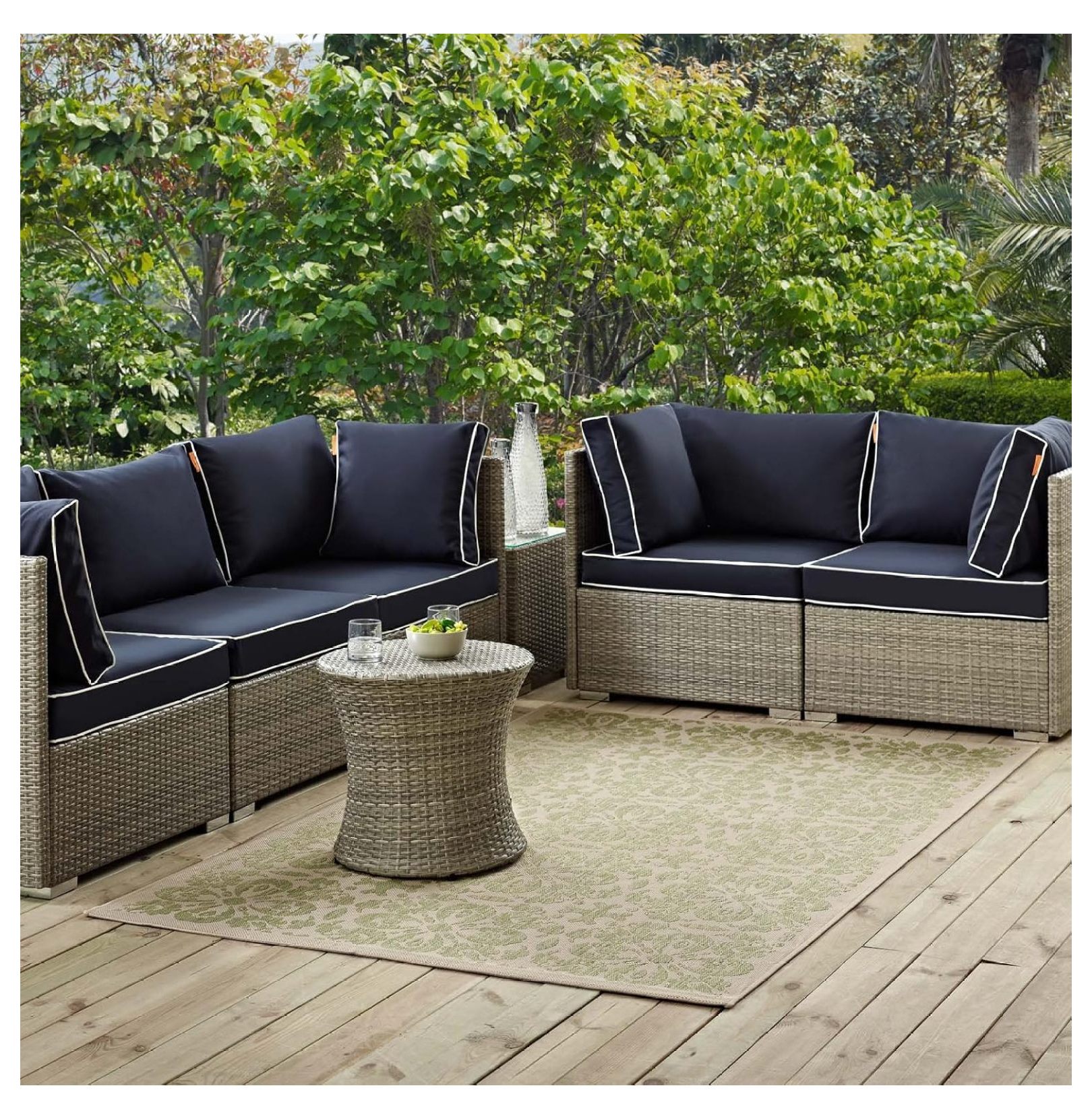 ZHOUJIA Ariana Vintage Floral Trellis 8x10 Indoor and Outdoor In Light