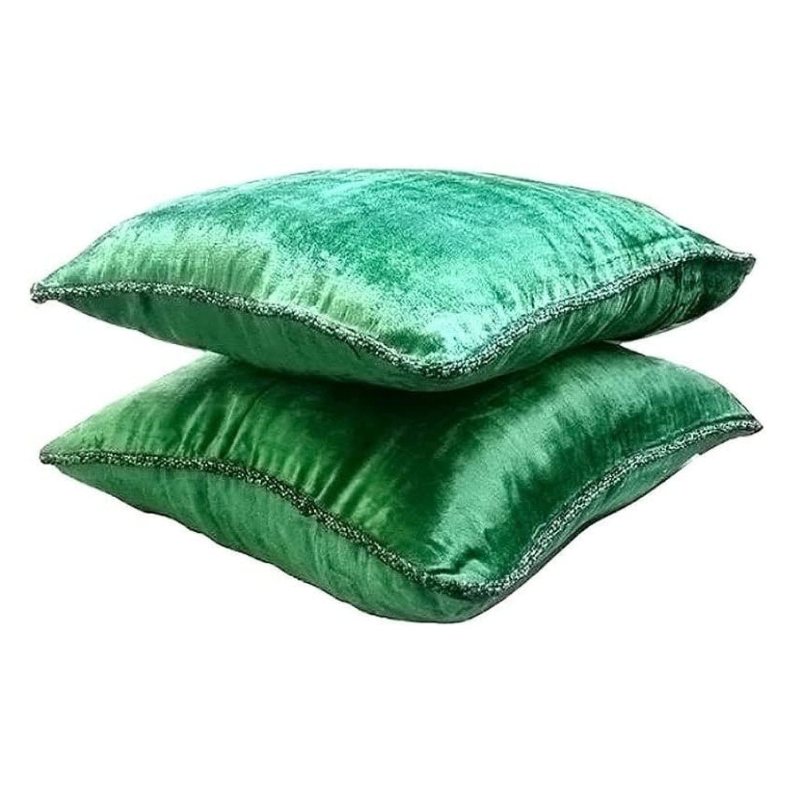ZHOUJIA Decorative Pillow Cover, Decorative Emerald Green Euro Shams