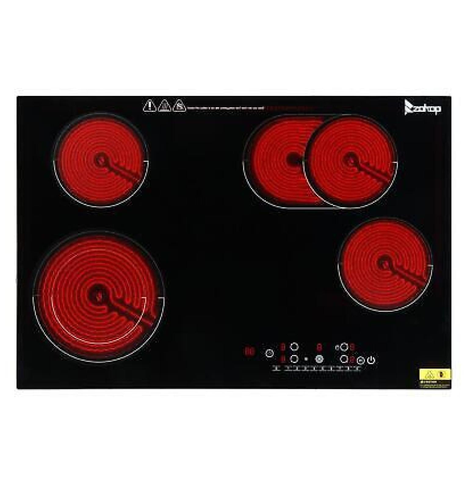 30 Inch Black Ceramic 4-Burner Electric Cooktop with Touch Control