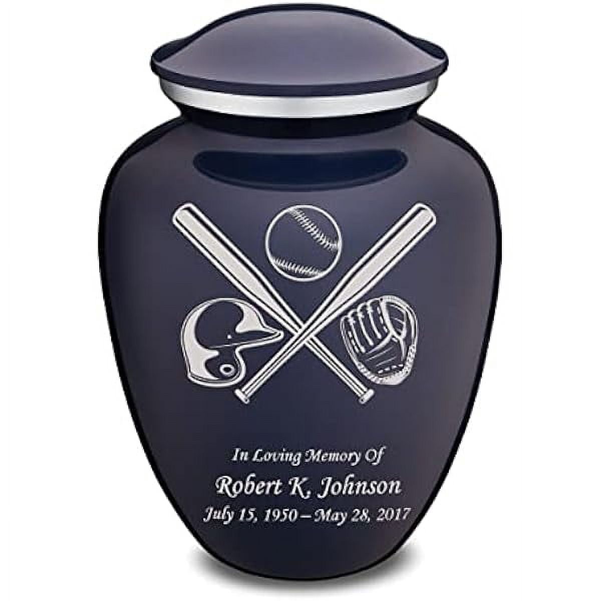 ZHOUJIA Embrace Personalized Baseball Adult Cremation Urn with Custom Text Engraving for Human