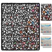 ZHOYIMIMI Coloring Blanket for Kids & Adults, 50" x 60", 24 Markers, Fun Creative Set for Everyday Use & Home Decor Animal