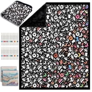 ZHOYIMIMI Diy Coloring Blanket with 24 Markers,50" x 60" Soft Cozy Bedroom Decor Blankets for Gifts & Holidays Animal