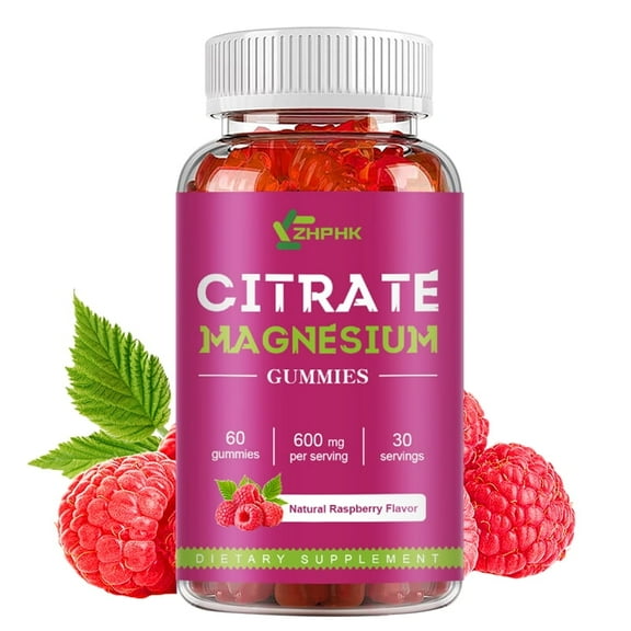ZHPHK Magnesium Citrate Gummies 600mg Supplement Supports Relieve Fatigue and Sleep Health,60 Gummies