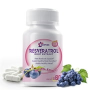 ZHPHK Organic Resveratrol Capsules 1200mg-Antioxidant, Anti Aging, Anti Inflammatory 60 Capsules