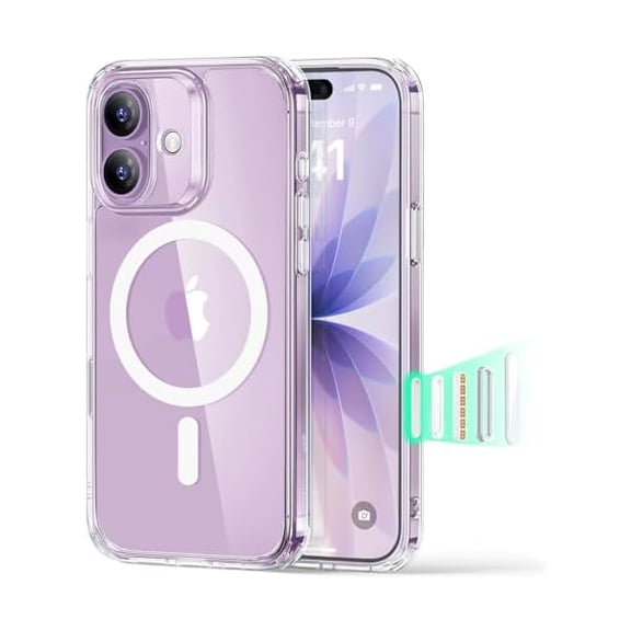 ZHU997 for iPhone 17 Case, Camera Control, Compatible with MagSafe, Shockproof Military-Grade Protection, Magnetic Phone Case for iPhone 17, Classic Hybrid Case, Clear