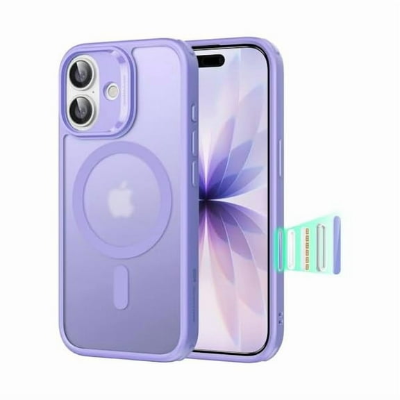 ZHU997 for iPhone 17 Case, Camera Control, Compatible with MagSafe, Shockproof Military-Grade Protection, Magnetic Phone Case for iPhone 17, Classic Hybrid Case, Frosted Purple