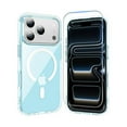 thumbnail image 1 of ZHU997 for iPhone 17 Pro Case Clear Blue with Screen Protector, [Compatible with Magsafe][Anti-Yellowing][Military-Grade Protection] Shockproof Slim Magnetic Phone Case 6.3 inch, Blue, 1 of 1
