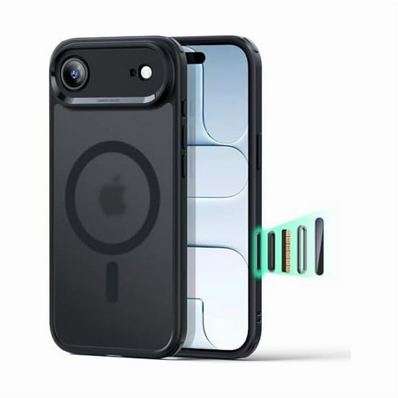 ZHU997 for iPhone Air Case, Camera Control, Compatible with MagSafe, Shockproof Military-Grade Protection, Magnetic Phone Case for iPhone 17 Air Case, Frosted Black