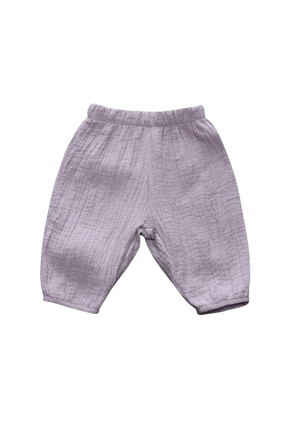 Baby Boys Girls Pants Toddler Kids Baby Boy Elastic Basic Long Pants Bloomers Casual Joggers 2-3 Years Purple