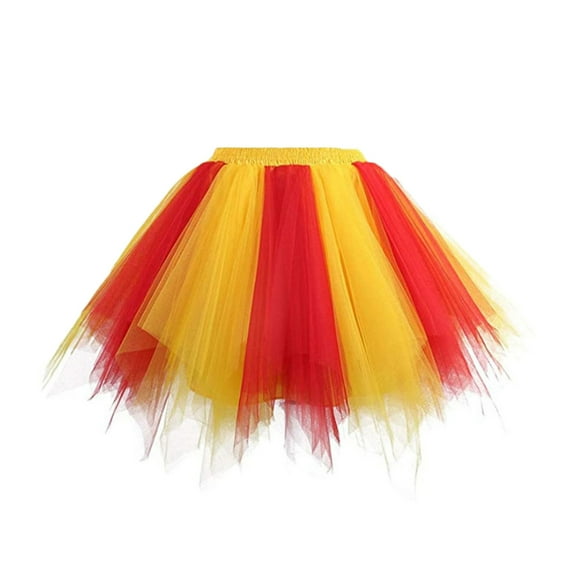 ZHUASHUM Baby Girls Soft Fluffy Tutu Skirt Toddler Party Carnival Girl Mesh Tutu Princess Skirt Red,6-10 Years