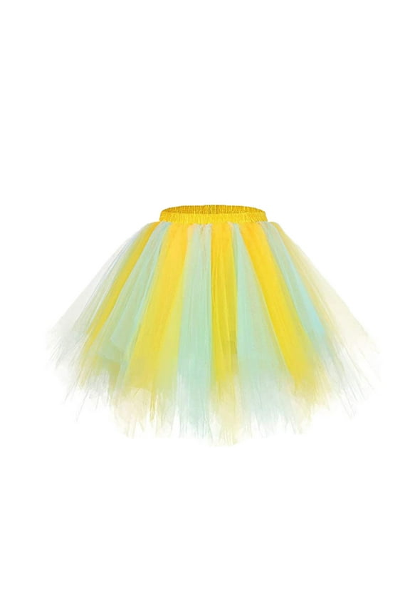 Baby Girls Soft Fluffy Tutu Skirt Toddler Party Carnival Girl Mesh Tutu Princess Skirt Yellow,6-10 Years