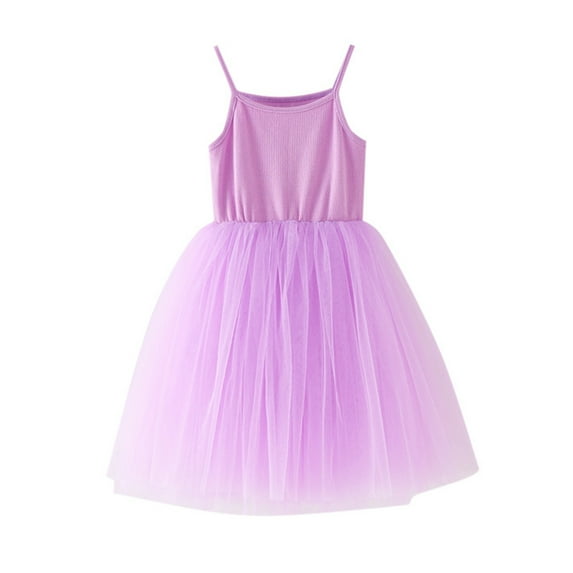 ZHUASHUM Baby Girls Tutu Dress Toddler Cotton Tutu Dress Tulle Dresses Girl Strap Sleeveless Princess Dress ,5-6 Years