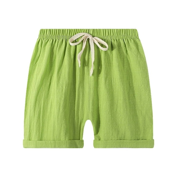 ZHUASHUM Baby Pants For Boys Girls Toddler Baby Pants Casual Harem Pants Solid Color Shorts Casual Pants Plain Color Fan Sports Lace Up Beach Summer Baby Shorts 7-8 Years Green