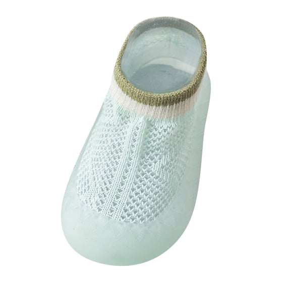 ZHUASHUM Baby Sock For Boys Girls Sole Shoes Soft Toddler Slipper Socks Anklet Summer Solid Rubber Breathable Kids Socks Green 13-18 Months